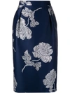 ALEXANDER MCQUEEN FLORAL JACQUARD PENCIL SKIRT