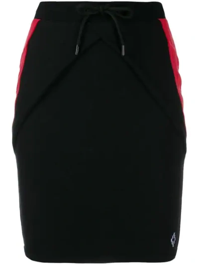 Marcelo Burlon County Of Milan Drawstring Logo Print Skirt In Black