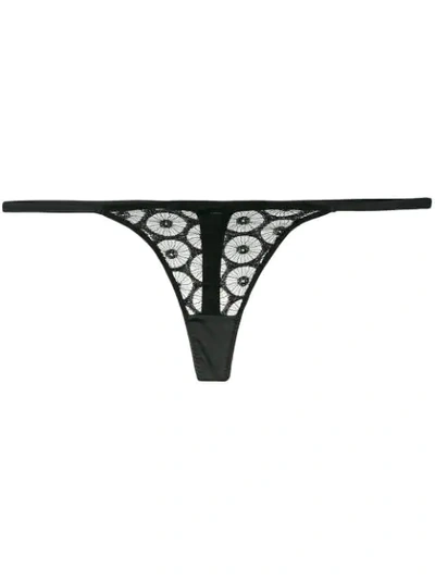 Myla Bestickter 'carnaby' String-tanga In Black