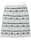 Thom Browne Check Tweed Yarn Miniskirt In Grey