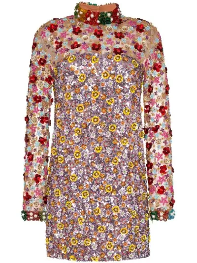Ashish Sequin-embellished Mini Dress - 棕色 In Multicoloured