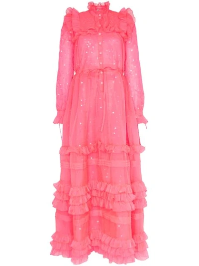 Ashish Sequin Embellished Ruffle Dress - 粉色 In Pink