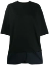 Mm6 Maison Margiela Paneled Pinstriped Woven And Cotton-fleece Mini Dress In Black