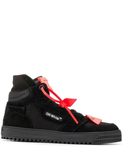 Off-white Low 3.0 Mix Leather High Top Trainers In Black