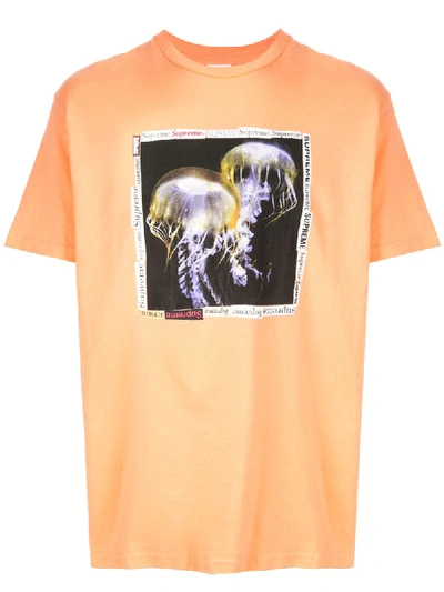 Supreme Jellyfish Ss18 T-shirt In Orange