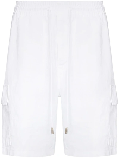 Vilebrequin Logo-patch Slubbed-linen Cargo Shorts In White