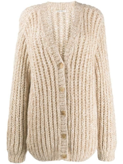 The Row Seilde Chunky Cashmere-silk Cardigan In Light Beige Marled