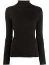 ALLUDE ALLUDE CASHMERE TURTLENECK JUMPER - 棕色