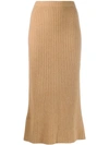 ALLUDE CASHMERE STRAIGHT LINE SKIRT