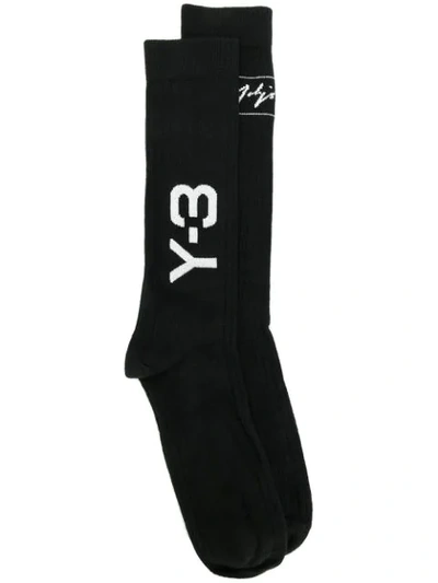Y-3 Logo Socks In Black