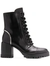 CASADEI CASADEI LACE-UP ANKLE BOOTS - 黑色