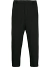 RICK OWENS RICK OWENS CROPPED TROUSERS - 黑色