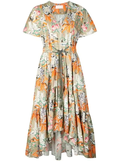 Peter Pilotto Floral Asymmetric Dress - 绿色 In Green