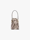 Fendi Mini Mon Tresor Ff Logo Bag In Brown