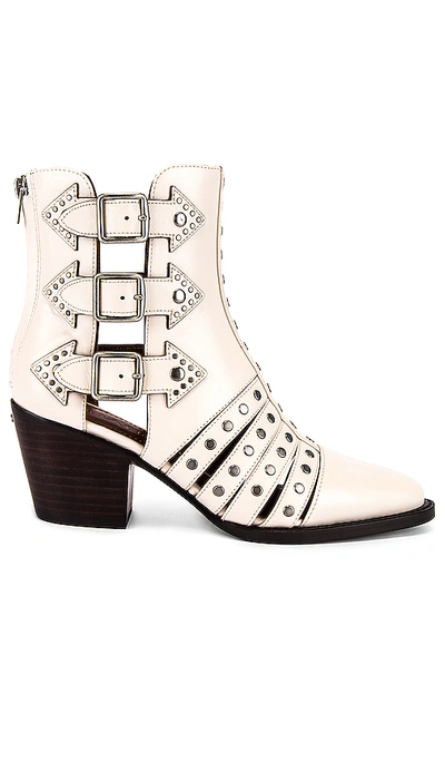 Coach Phoebe Studded Leather Cutout Booties In Chalk