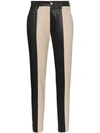 BLINDNESS STRIPED FAUX-LEATHER TROUSERS
