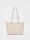 Dkny Allen Leather Chain Tote, Created For Macy's In Ivory/gold