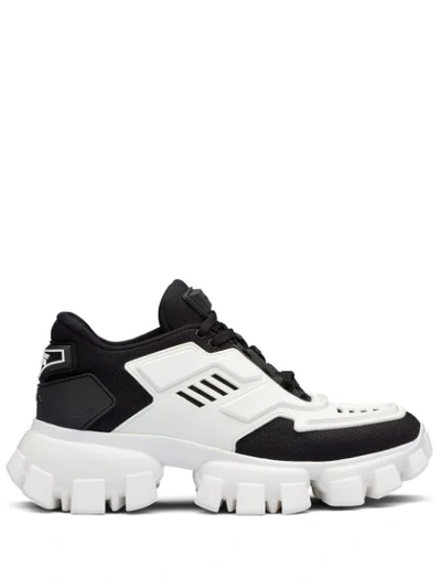 Prada Cloudbust Thunder Lug Platform Trainer In White