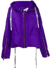 Khrisjoy Logo Drawstring Puffer Jacket In Purple