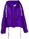 Khrisjoy Logo Drawstring Puffer Jacket In Viola