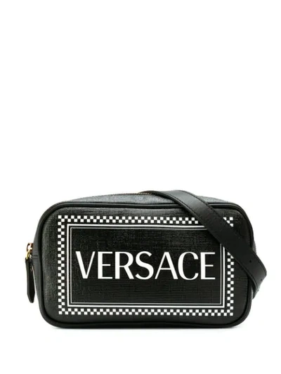 Versace 90s Vintage Logo Print Belt Bag In Black