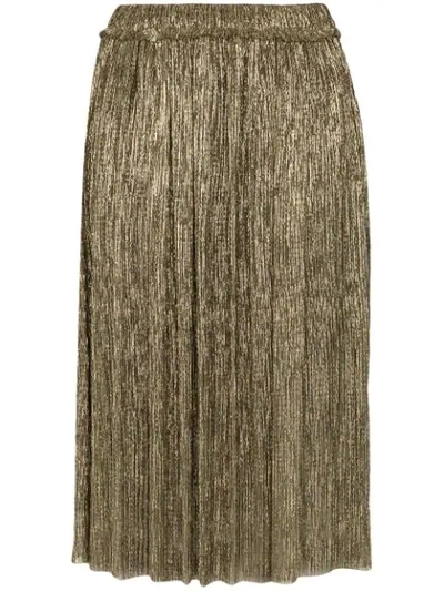 Isabel Marant Étoile Metallic Pleated Skirt In Dore