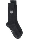 Kenzo Embroidered Logo Socks In Grey