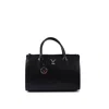 19v69 Italia Black Leather Handbag In Black