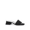 19v69 Italia Black Leather Sandal In Black