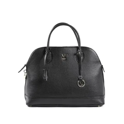 19v69 Italia Black Leather Tote Bag