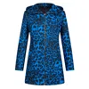 19V69 ITALIA BY VERSACE 19.69 ABBIGLIAMENTO SPORTIVO SRL WOMEN'S BLUE ANIMAL PRINT COAT- PADOVA
