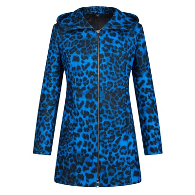 19v69 Italia By Versace 19.69 Abbigliamento Sportivo Srl Women's Blue Animal Print Coat- Padova