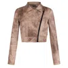 19v69 Italia By Versace 19.69 Abbigliamento Sportivo Srl Women's Brown Biker Jacket Brescia- Beige In Brown