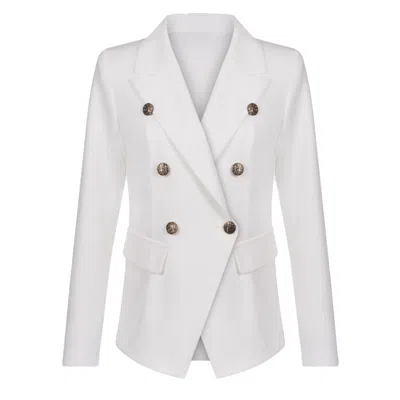 19v69 Italia By Versace 19.69 Abbigliamento Sportivo Srl Women's Double Breasted Blazer Ferrara- White