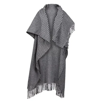 19v69 Italia By Versace 19.69 Abbigliamento Sportivo Srl Women's Poncho Coat Napoli- Black And White
