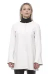 19v69 Italia Elegant White Neoprene Woman Coat