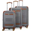 19v69 Italia Vintage 3 Piece Expandable Spinner Luggage Set In Gray