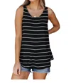 1clique Co. Marina Stripe Tank In Black In Black