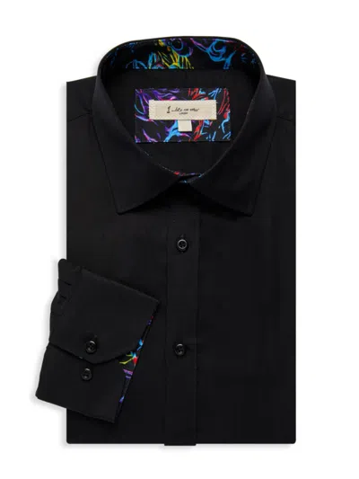 1...like No Other Men's Contrast Cuff Dress Shirt In Black