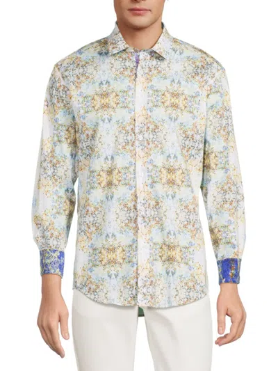 1...like No Other Men's Print Shirt In White Multi
