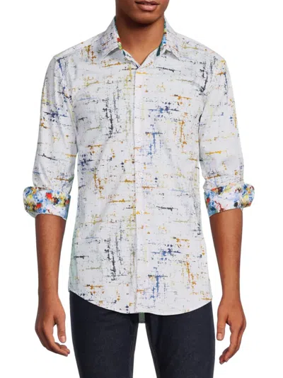 1...like No Other Men's Printed Button Down Shirt In Neutral
