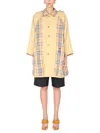 1/off Womens Beige Check Upcycled Contrast-panel Cotton-blend Trench Coat S/m In Multicolour