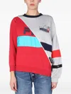 1/off Colourblock Logo Sweatshirt In Red