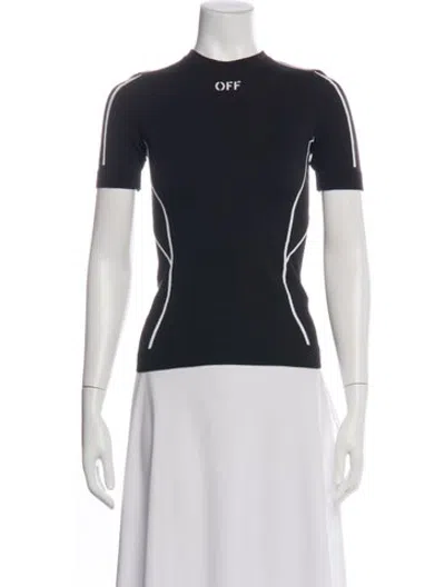 Pre-owned 1/off Crew Neck Short Sleeve Top In Black
