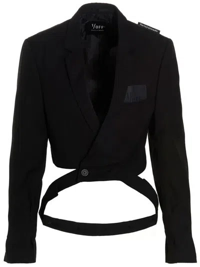 1/off Multicolor Cropped Blazer Jacket In Black