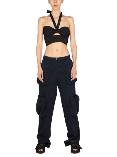 1/off Crossed Straps With Back Zipper Blouse In Black