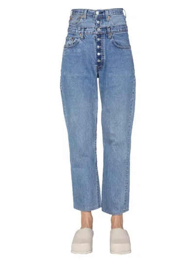 1/off Double Waist Jeans In Blue
