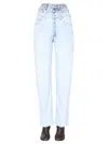 1/off Double-waisted Light Wash Denim Jeans In Blue
