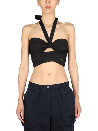 1/off Mini Top With Crossed Straps In Black
