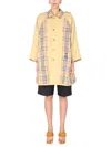 1/off Womens Beige Check Upcycled Contrast-panel Cotton-blend Trench Coat S/m In Multicolour